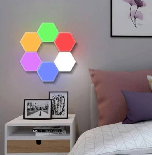 Conjunto de Luzes hexagonais LED RGB