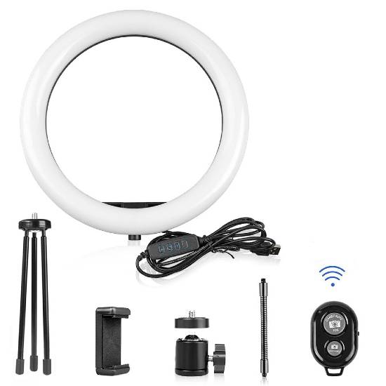 Ring Light com Anel 26 cm e Tripé 14 cm