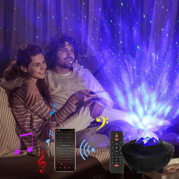 Projetor luz estrelada com bluetooth music