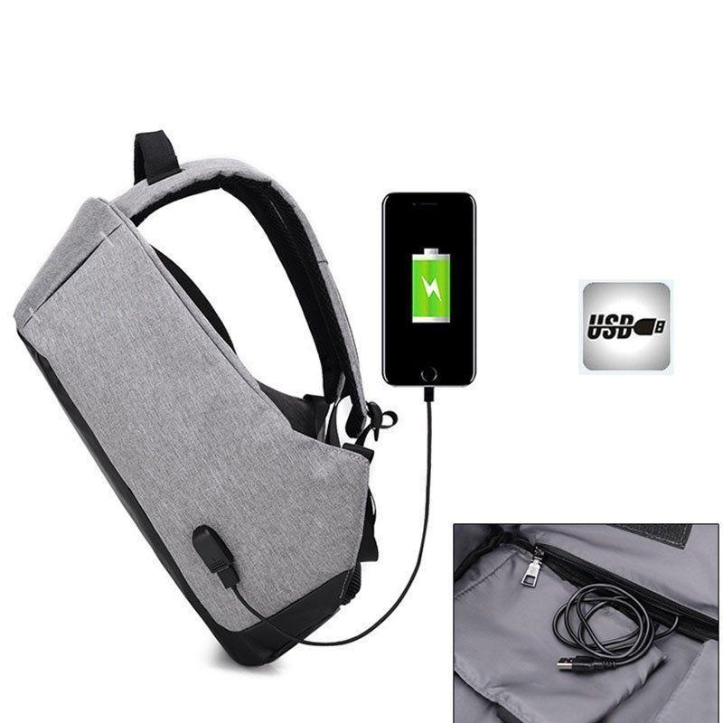 Mochila anti-roubo com cabo USB