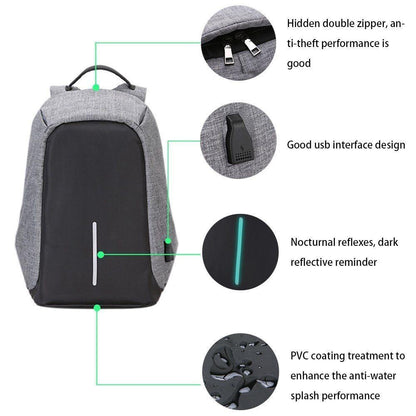 Mochila anti-roubo com cabo USB