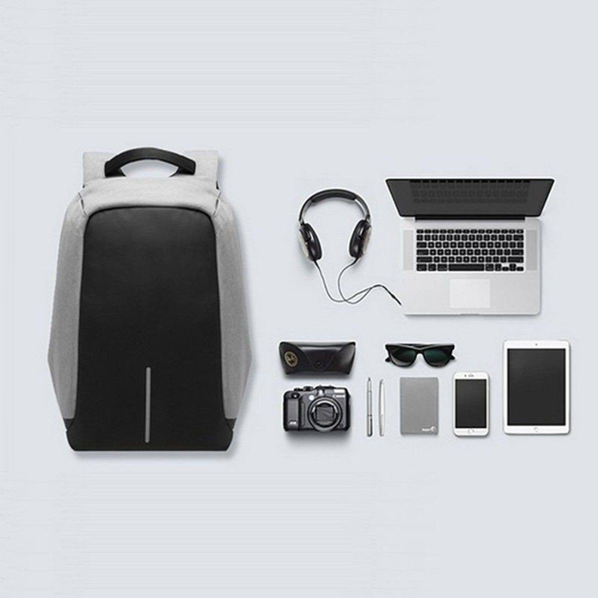 Mochila anti-roubo com cabo USB