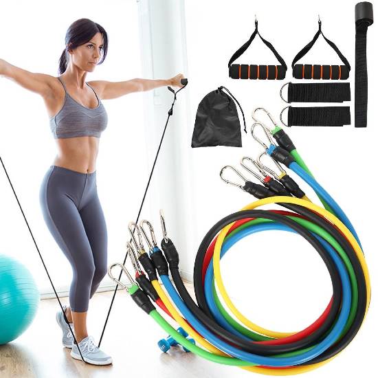 Cordas Elásticas Extensoras Fitness 11 Peças