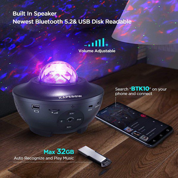 Projetor luz estrelada com bluetooth music