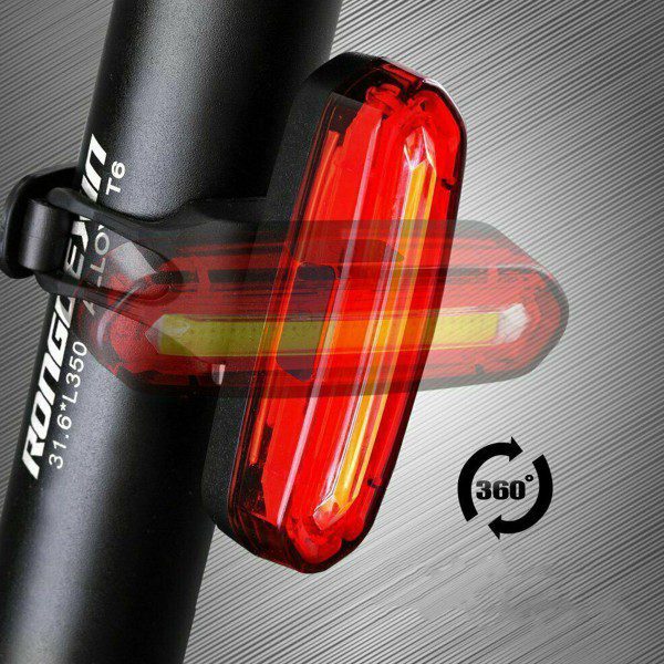 Luz LED traseira recarregável para bicicleta