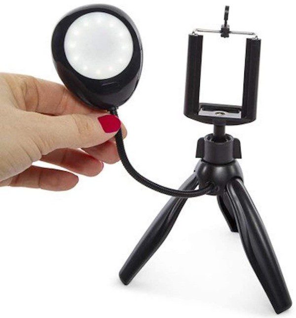 Mini Tripé com Ring Light para Telemóvel