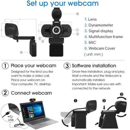 Webcam USB 2.0 com Microfone