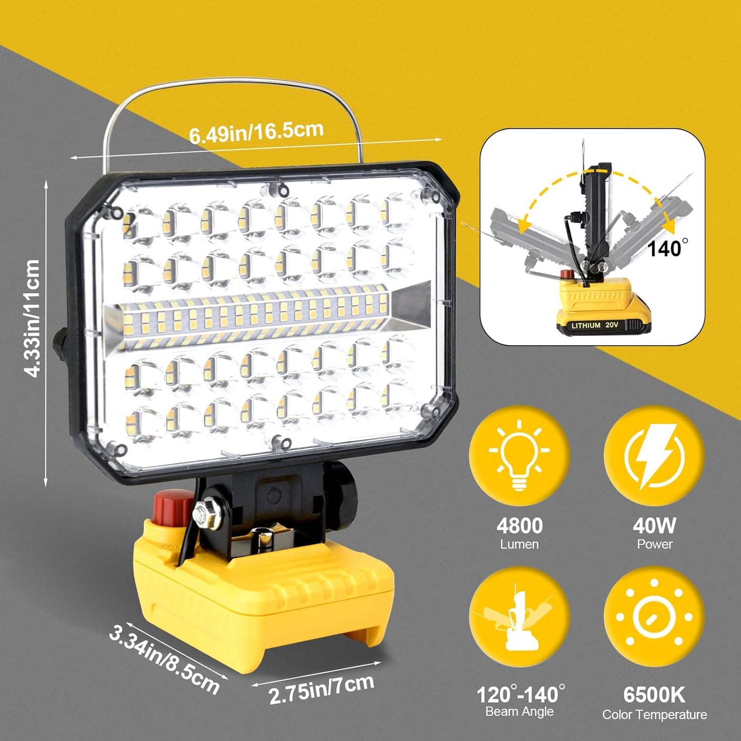 Luz de Trabalho 20W sem Fios Recarregável (OFERTA DE BATERIA 18V )