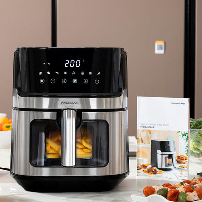 Fritadeira sem Óleo InnovaGoods Fryinn View 6500 Preto Aço inoxidável 1700 W 6,5 L