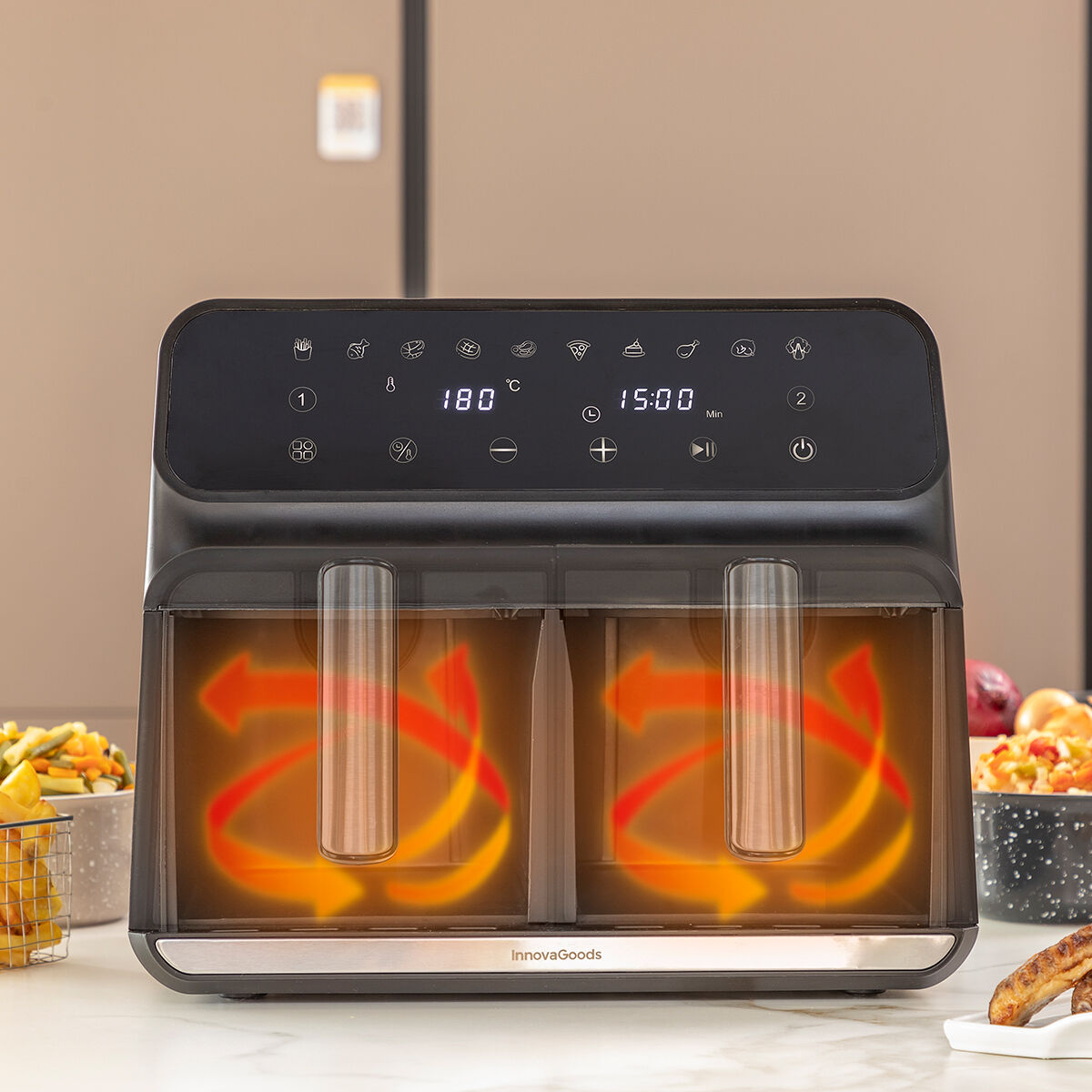 Fritadeira sem Óleo Air Fryer Aço inoxidável 3400 W 8L