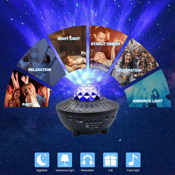 Projetor luz estrelada com bluetooth music