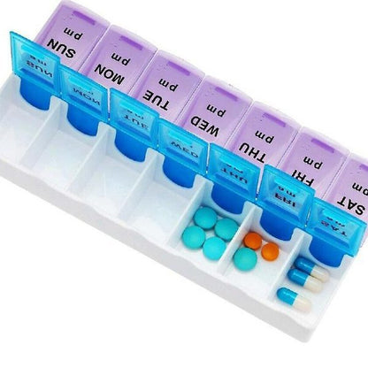 Caixa Porta Comprimidos Semanal Dia e Noite