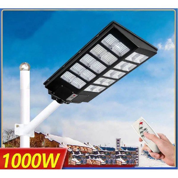 Candeeiro Solar de Rua 1000W com Sensor de Movimento e Comando