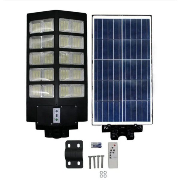 Candeeiro Solar de Rua 1000W com Sensor de Movimento e Comando