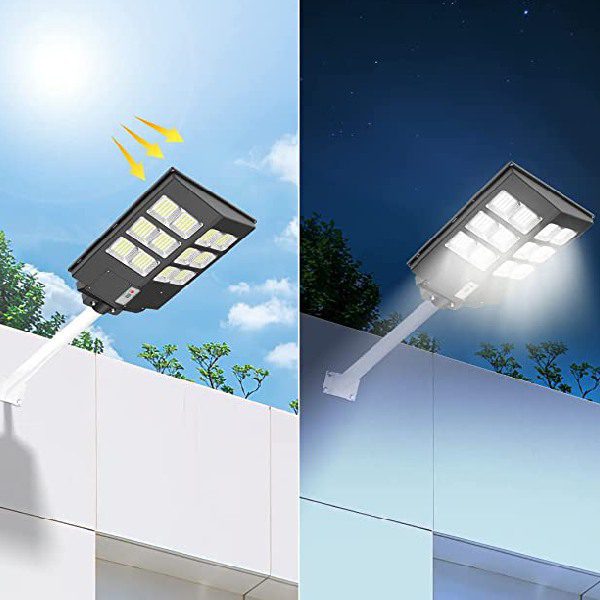 Candeeiro Solar de Rua 600W com Sensor de Movimento e Comando