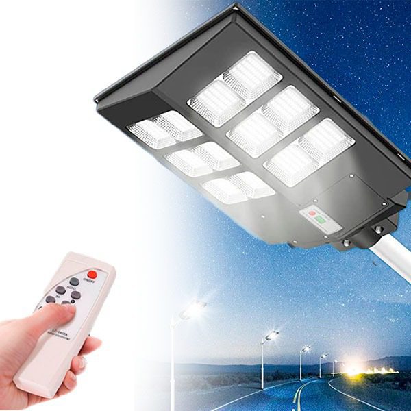 Candeeiro Solar de Rua 600W com Sensor de Movimento e Comando