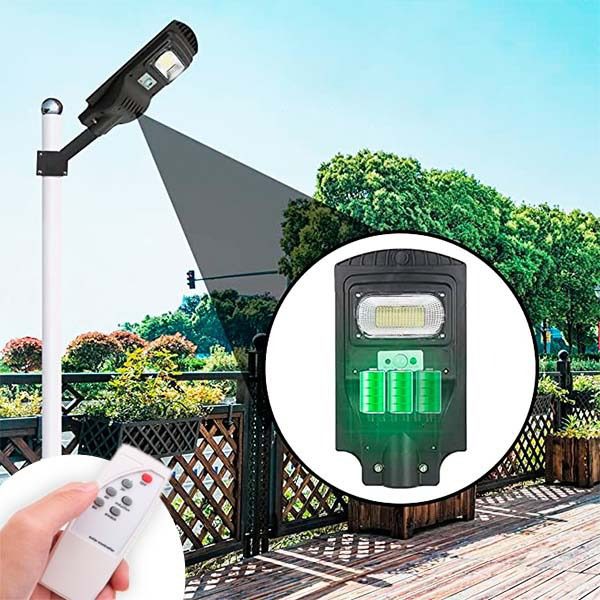 Candeeiro Solar de Rua 60W com Sensor de Movimento e Comando