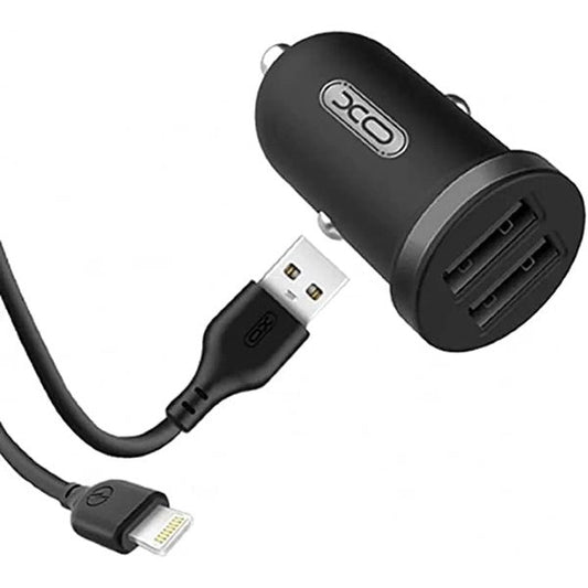 Carregador Isqueiro 2USB + Cabo Lightning