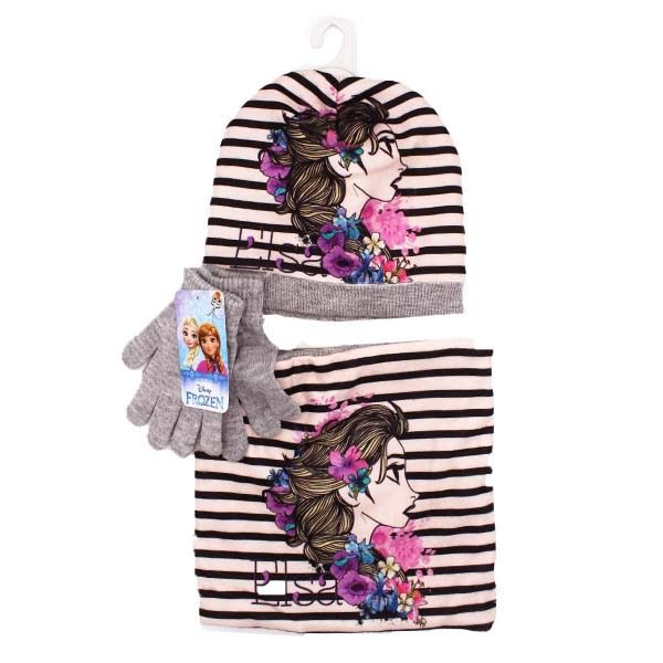 Conjunto Gorro + Gola e Luvas Frozen