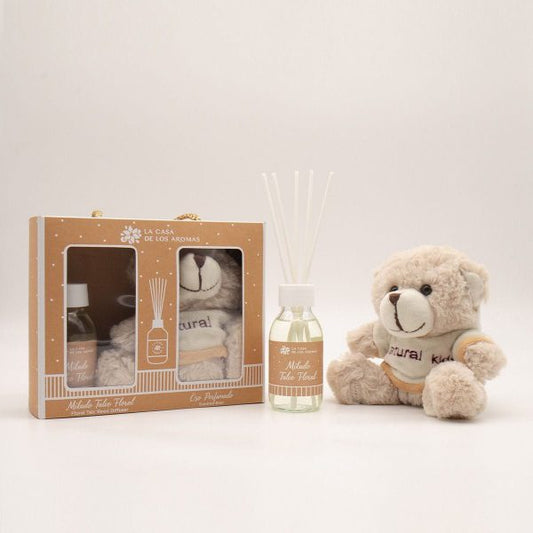 Conjunto Mikado Talco Floral 100ml + Urso Perfumado