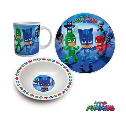 Conjunto Refeição de Cerâmica 3 Peças PJ Masks