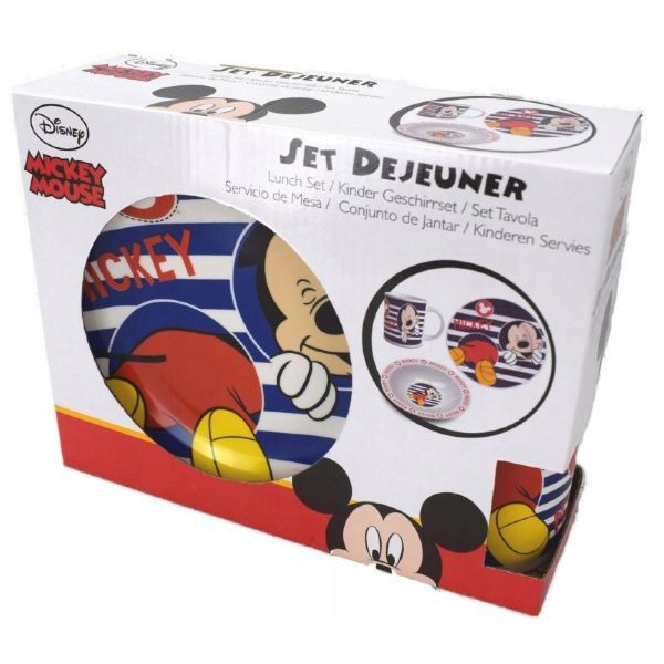 Conjunto Refeição de Cerâmica 3 Peças Mickey