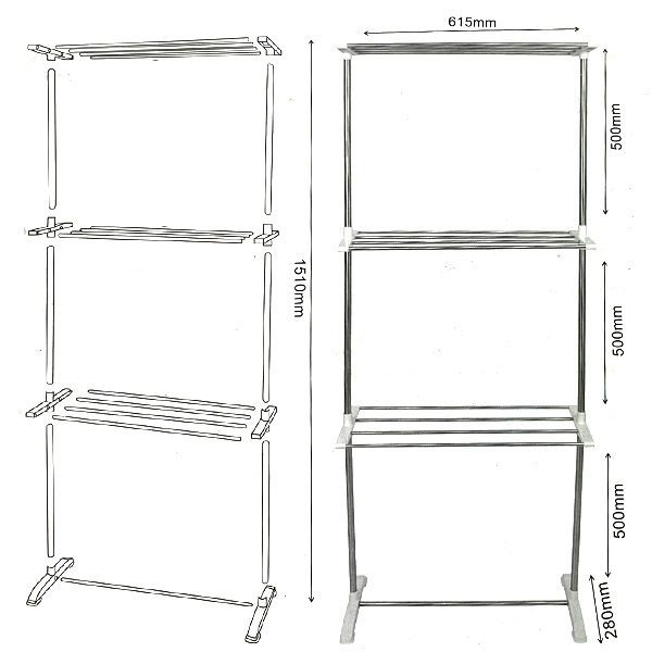 Estendal Vertical com 3 Camadas