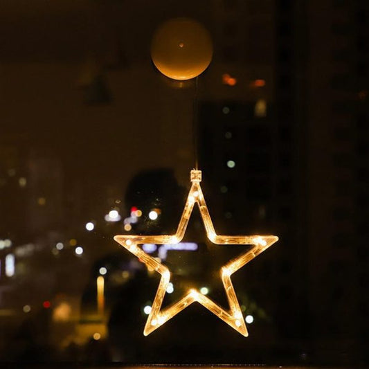 Estrela Decorativa Iluminada de Natal com Ventosa