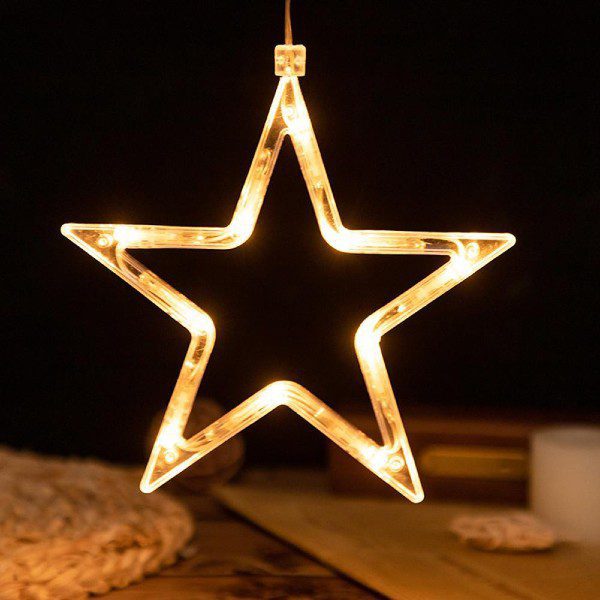 Estrela Decorativa Iluminada de Natal com Ventosa