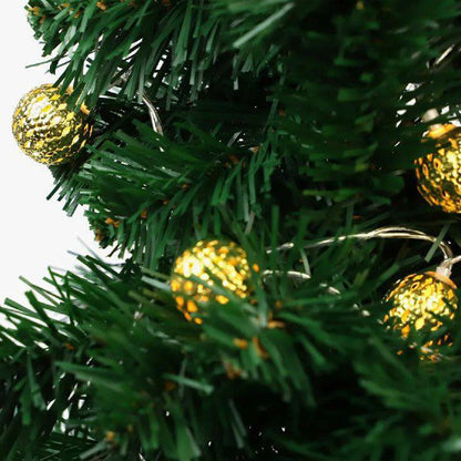 Grinalda de Luzes LED Natal com Bolas Douradas