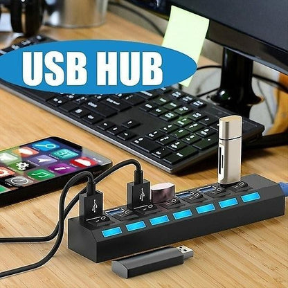 Hub USB 2.0 de Alta Velocidade 7 Portas