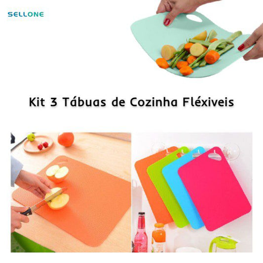 Kit 3 Tábuas de Cozinha Flexíveis