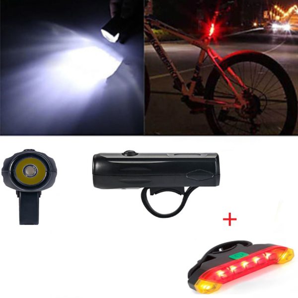 Kit Luzes Led Dianteira e Traseira para Bicicleta USB