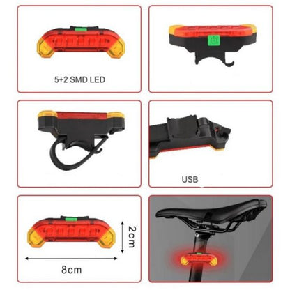 Kit Luzes Led Dianteira e Traseira para Bicicleta USB