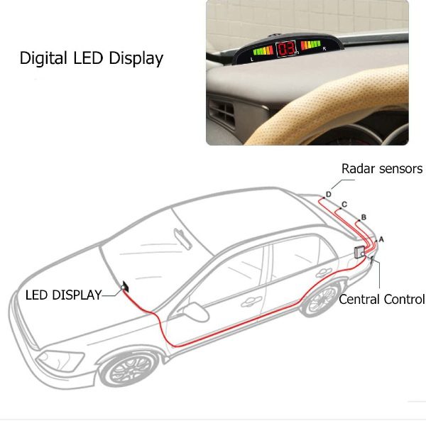 Kit de 4 Sensores de Estacionamento de Carro