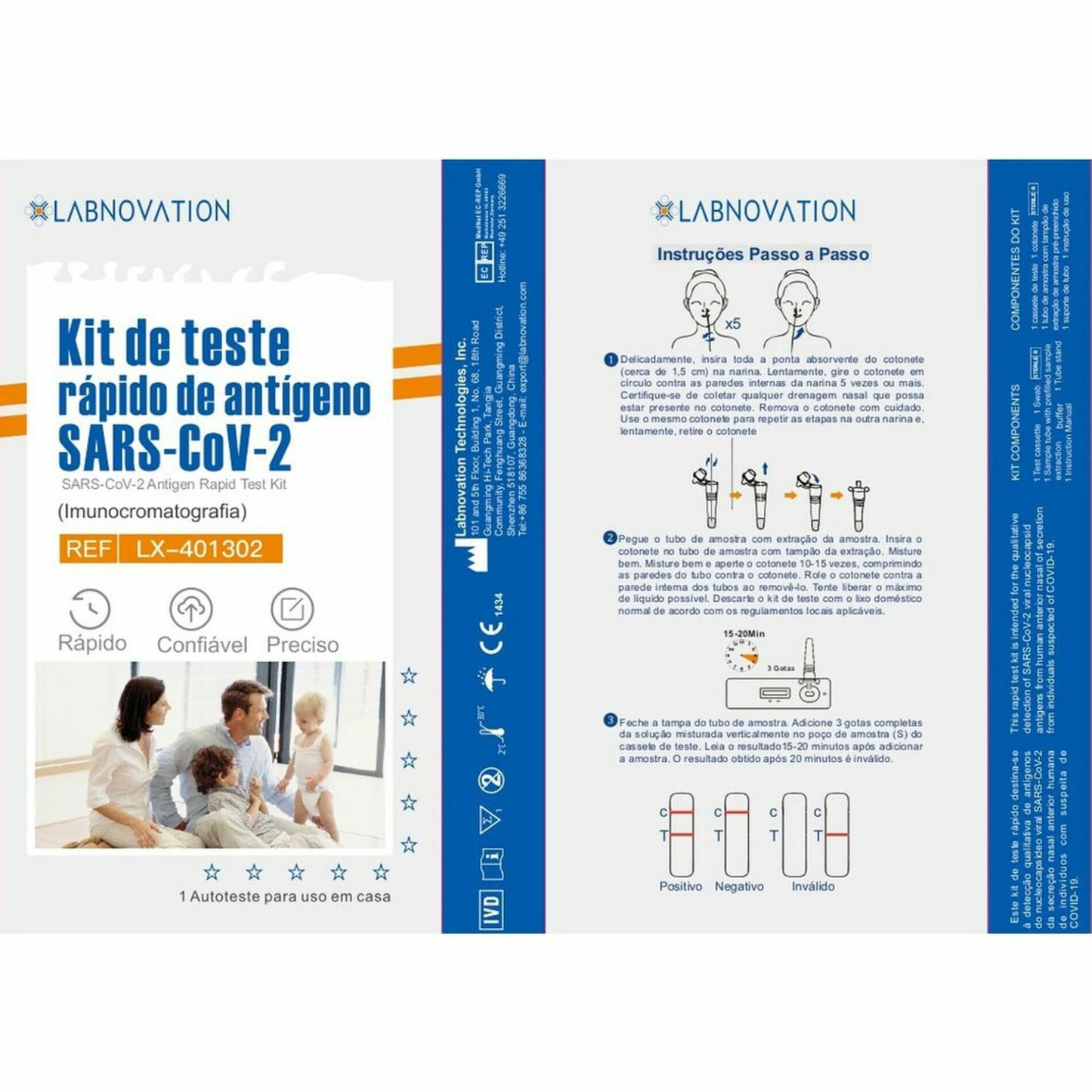 Kit Teste Rápido Antigénio SARS CoV 2 Labnovation