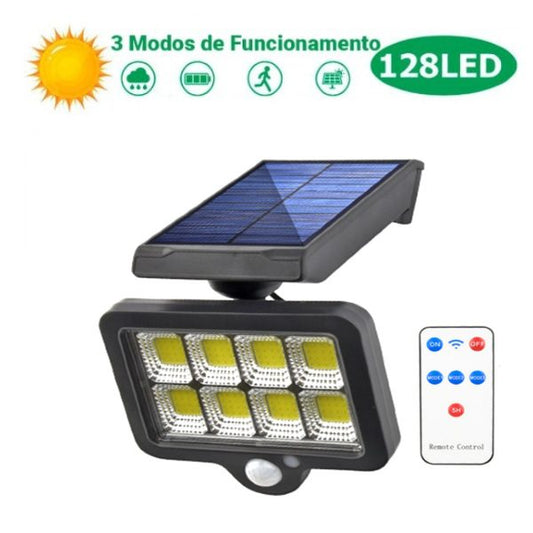 Lâmpada Solar LED de Parede com Sensor Movimento e Comando