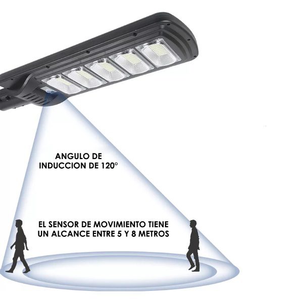 Lâmpada Solar de Rua 250W com Sensor de Movimento e Comando