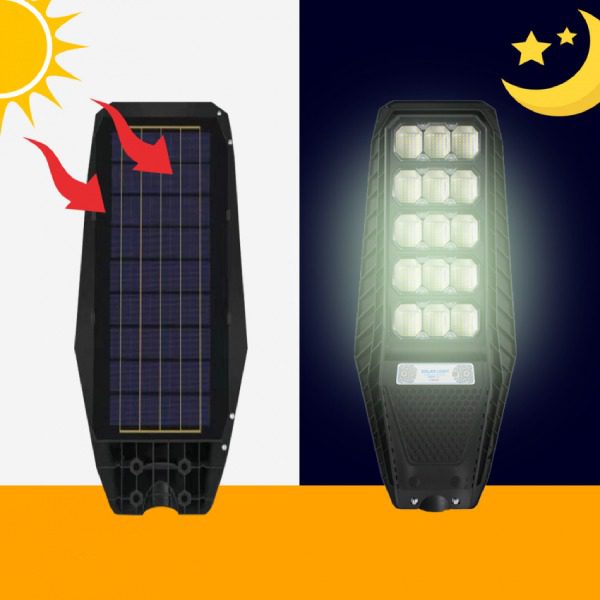 Lâmpada Solar de Rua 500W com Sensor de Movimento e Comando