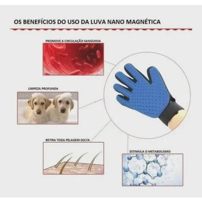 Luva Magnética de Pelos Cães e Gatos