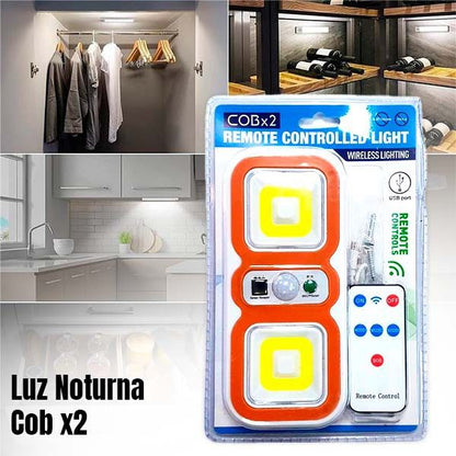 Luz Noturna Cob x2  com Sensor Movimento e Comando