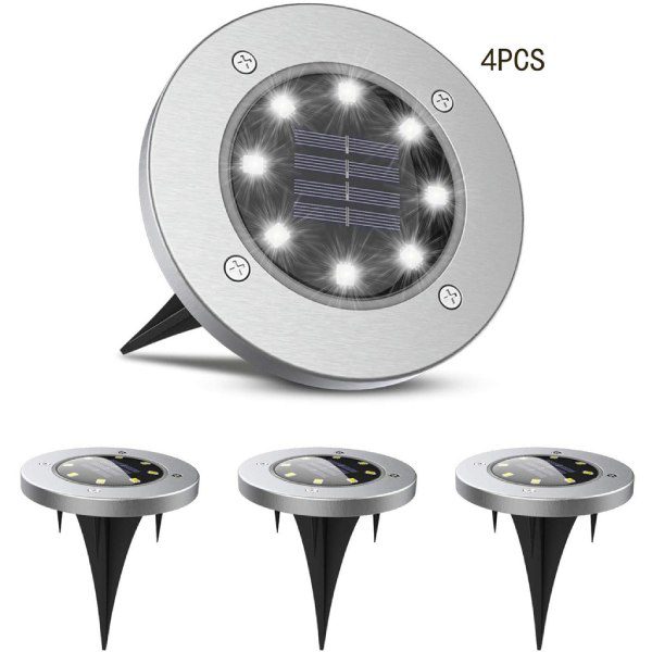 Luz Solar de Solo para Jardim – Pack de 4