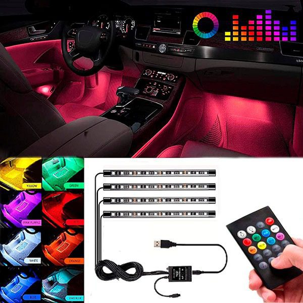 Luzes Led RGB para Carro Usb