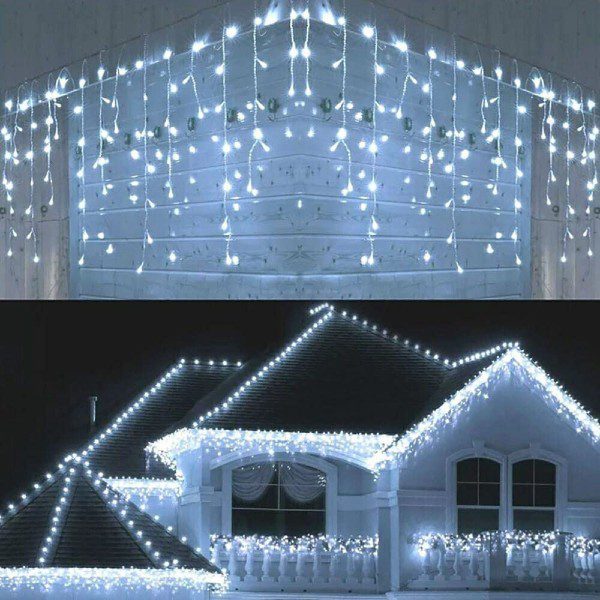 Luzes de Natal Cortina Transparente Led 320L Exterior