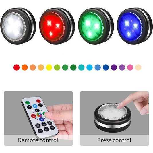 Luzes de Disco RGB com Comando Preto 2 Unidades