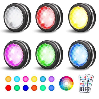 Luzes de Disco RGB com Comando Preto 2 Unidades