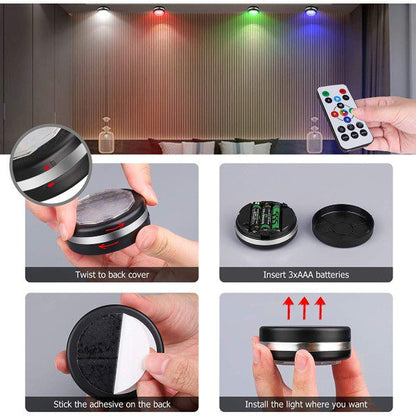 Luzes de Disco RGB com Comando Preto 2 Unidades