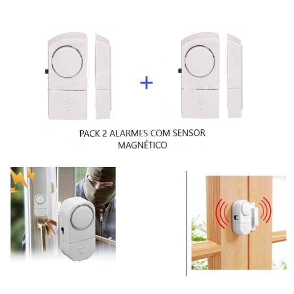 Pack de 2 Alarmes de Portas e Janelas com Sensor