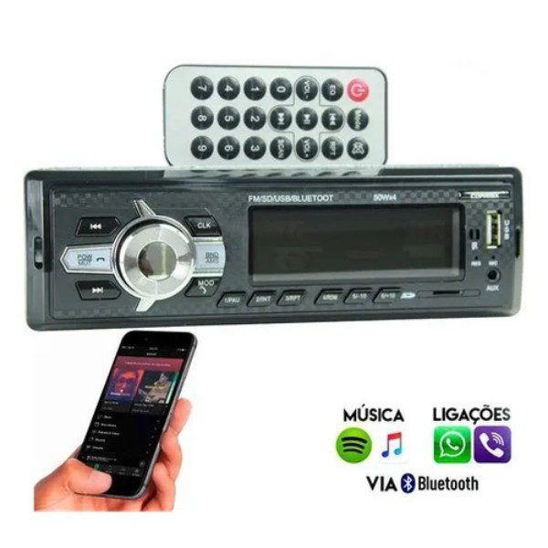 Auto-Rádio bluetooth com Mp3 e comando