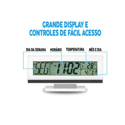 Relógio Despertador Digital LED com Termómetro